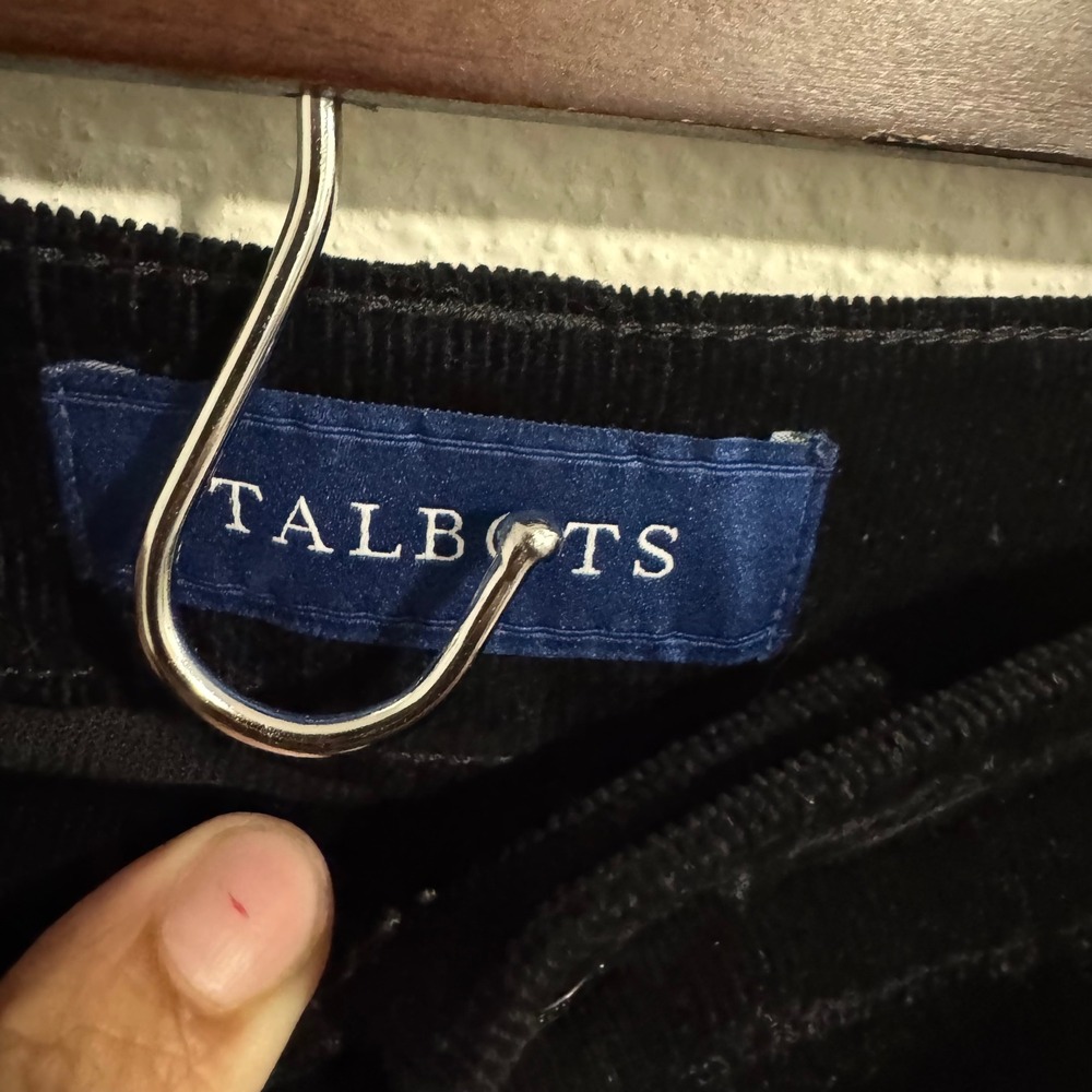 Talbots Black Velvet High Waist Straight Leg‎ Pants Womens Size 6P - Picture 4 of 9